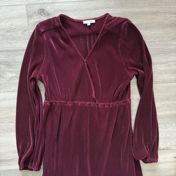 Baltic Born Rich Burgundy Velvet Long Sleeve Dress - Picture 4 of 4